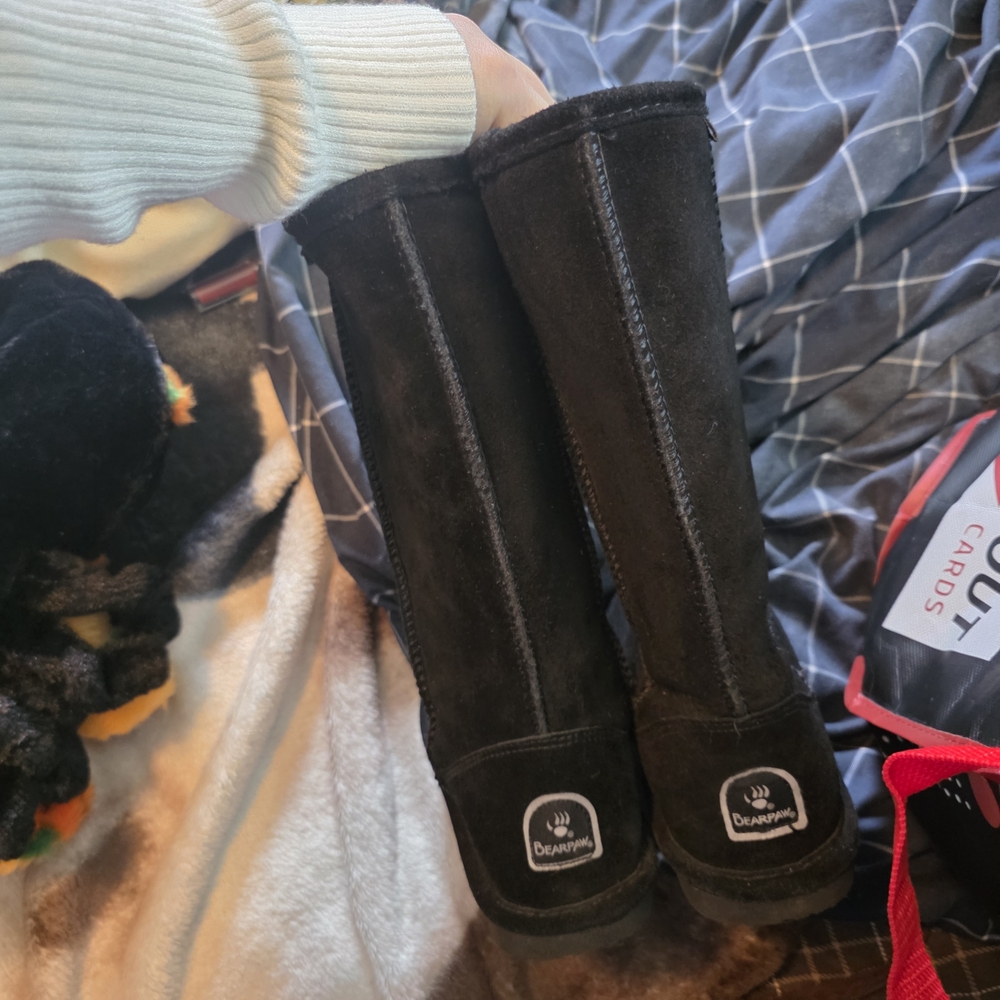 Bearpaw Black Suede Boots